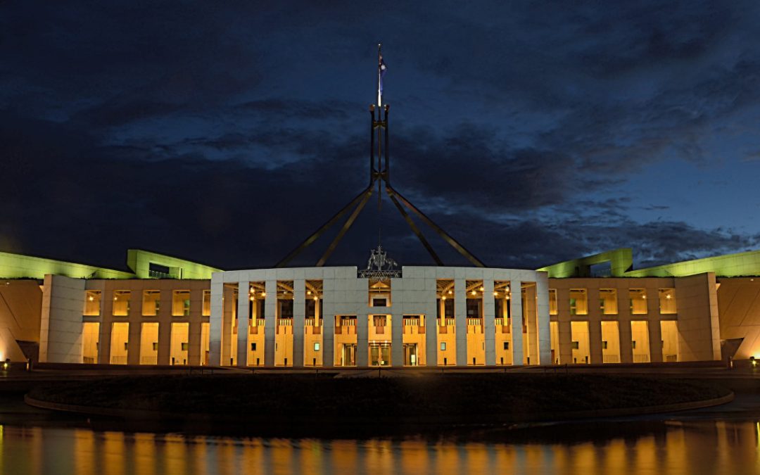 Parliament House Australia at night