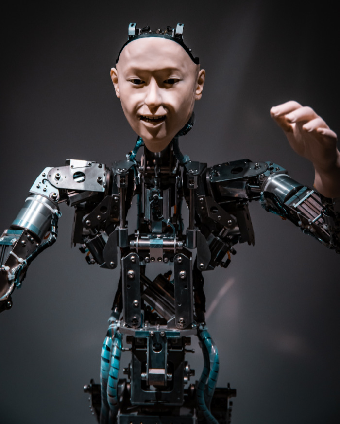 Wired Robot with humanoid face